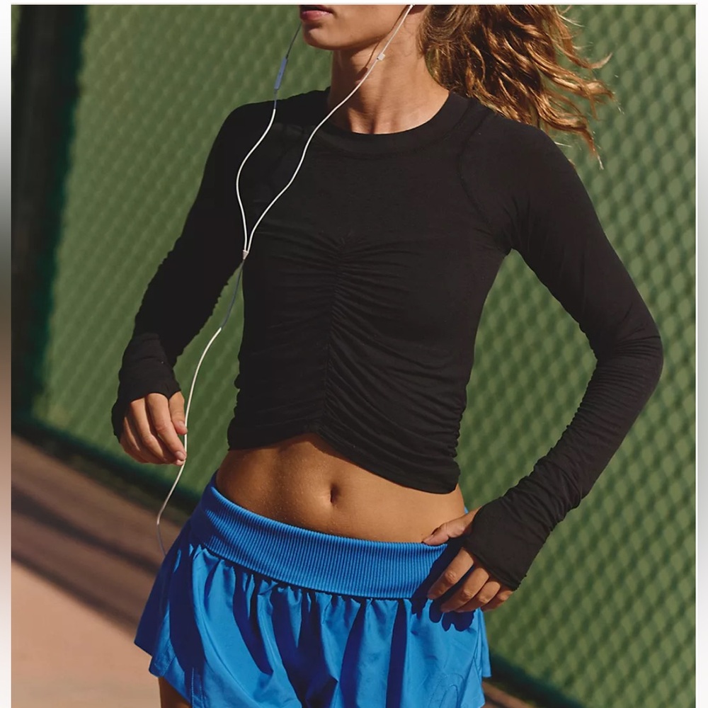 Free people movement Ruched Long-Sleeve Women's Top in Teal